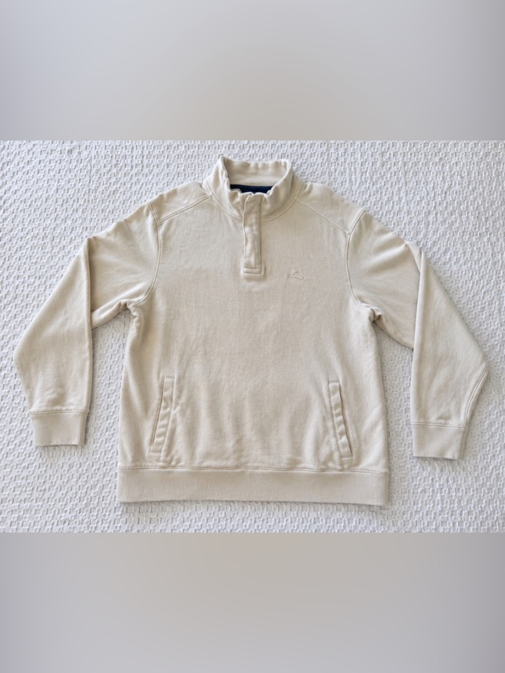 Tommy Bahama Cream Quarter Zip Pullover Sweatshirt Men’s Medium